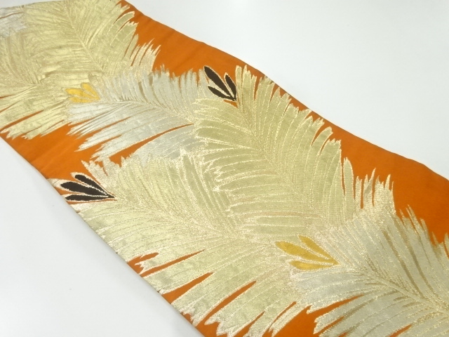 JAPANESE KIMONO / ANTIQUE NAGOYA OBI / SILK / WOVEN YOUNG PINE